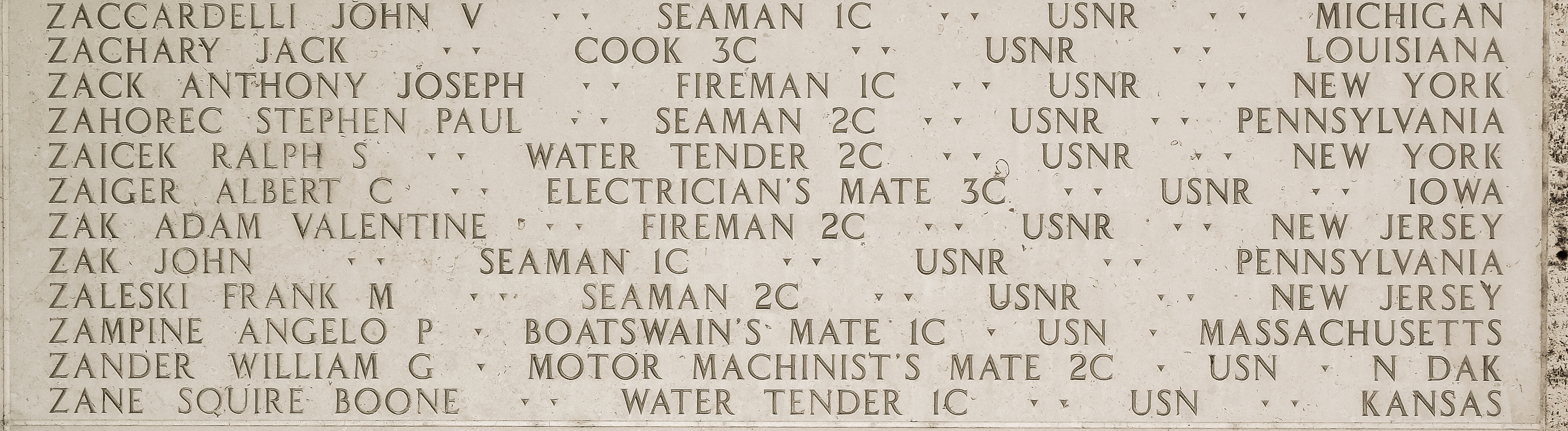 Frank M. Zaleski, Seaman Second Class